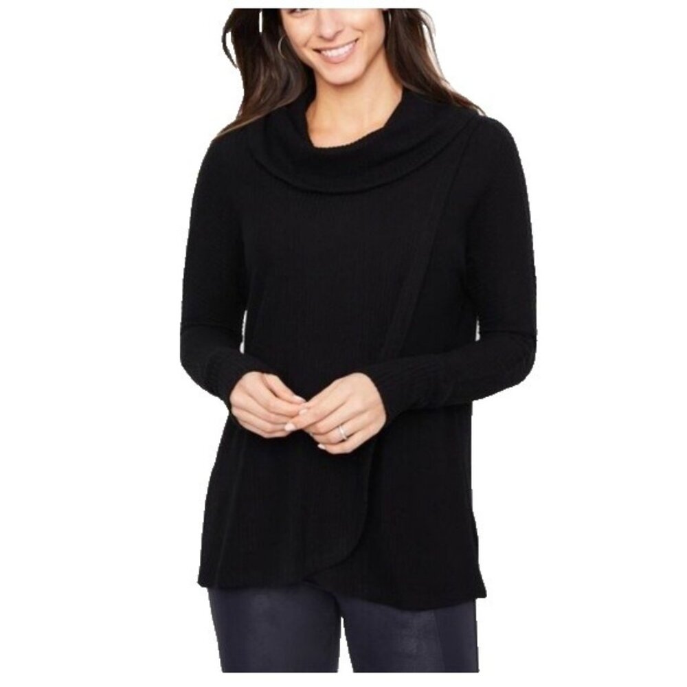 Motherhood Maternity Black Cowl Neck Rayon Top Size Small Shirt Long Sleeve